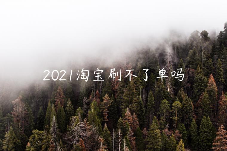 2021淘寶刷不了單嗎